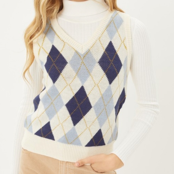Argyle Pattern Sweater Vest - Picture 6 of 16